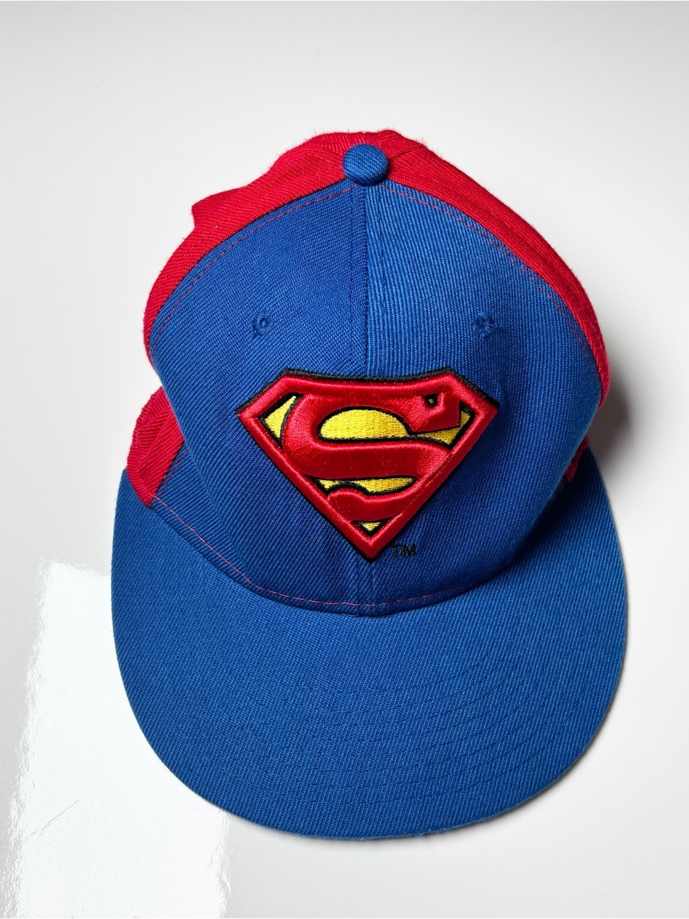 DC Shoes New Era 59FIFTY Fitted Hat Superman 7 1/8 56.8cm Blue Red Cap Skate